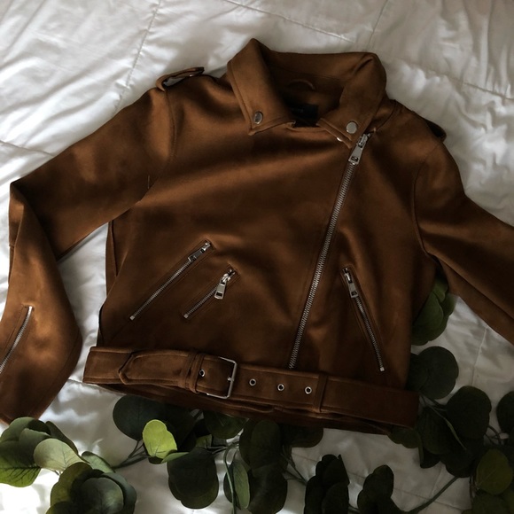 F21 Brown Faux Suede Jacket - Picture 5 of 7